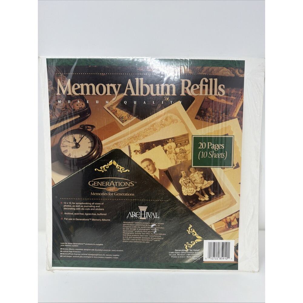 Generations Memory Album 12” x 12” Acid Free Poly Laminate Interior 20 Pages New